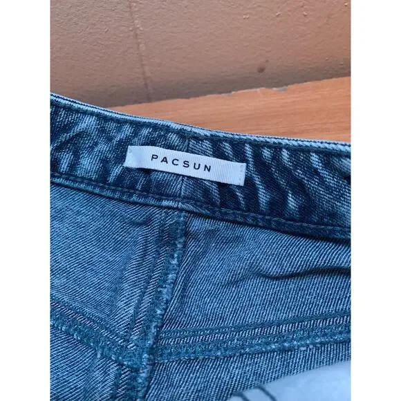 Pacsun High Rise Festival Jean Shorts Size 24 Lace up Front - Picture 6 of 10